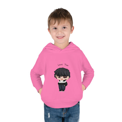 Toddler Pullover Fleece Hoodie - "Love You"