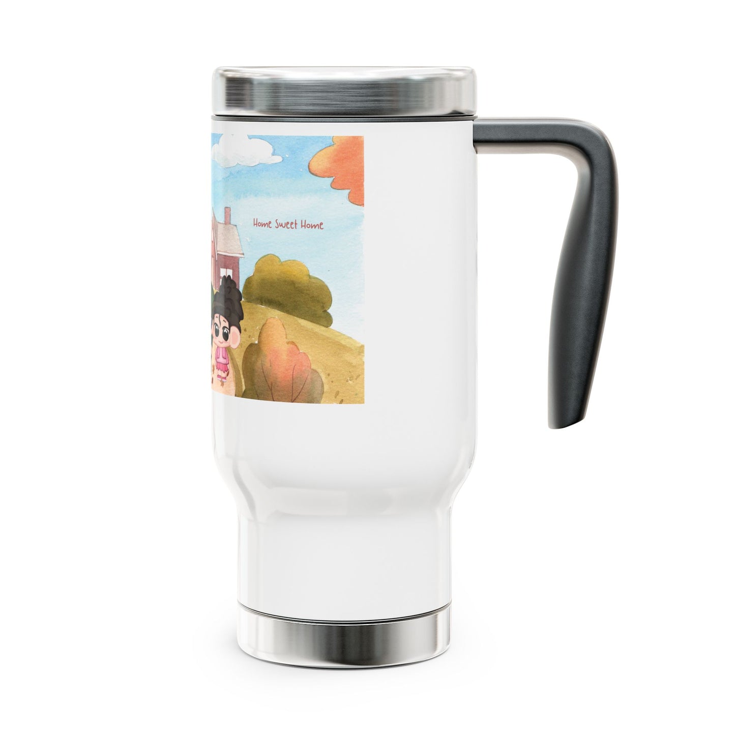 Stainless Steel Travel Mug with Handle, 14oz