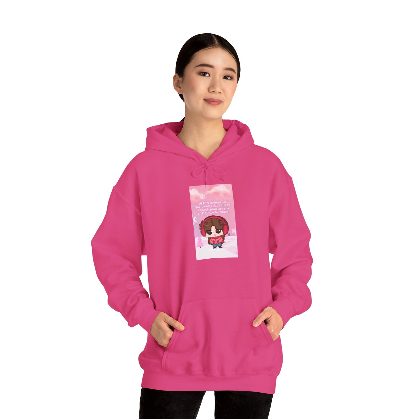 Sophie Heavy Blend™ Hooded Sweatshirt - Cotton Candy Sunset Design