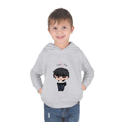 Toddler Pullover Fleece Hoodie - "Love You"