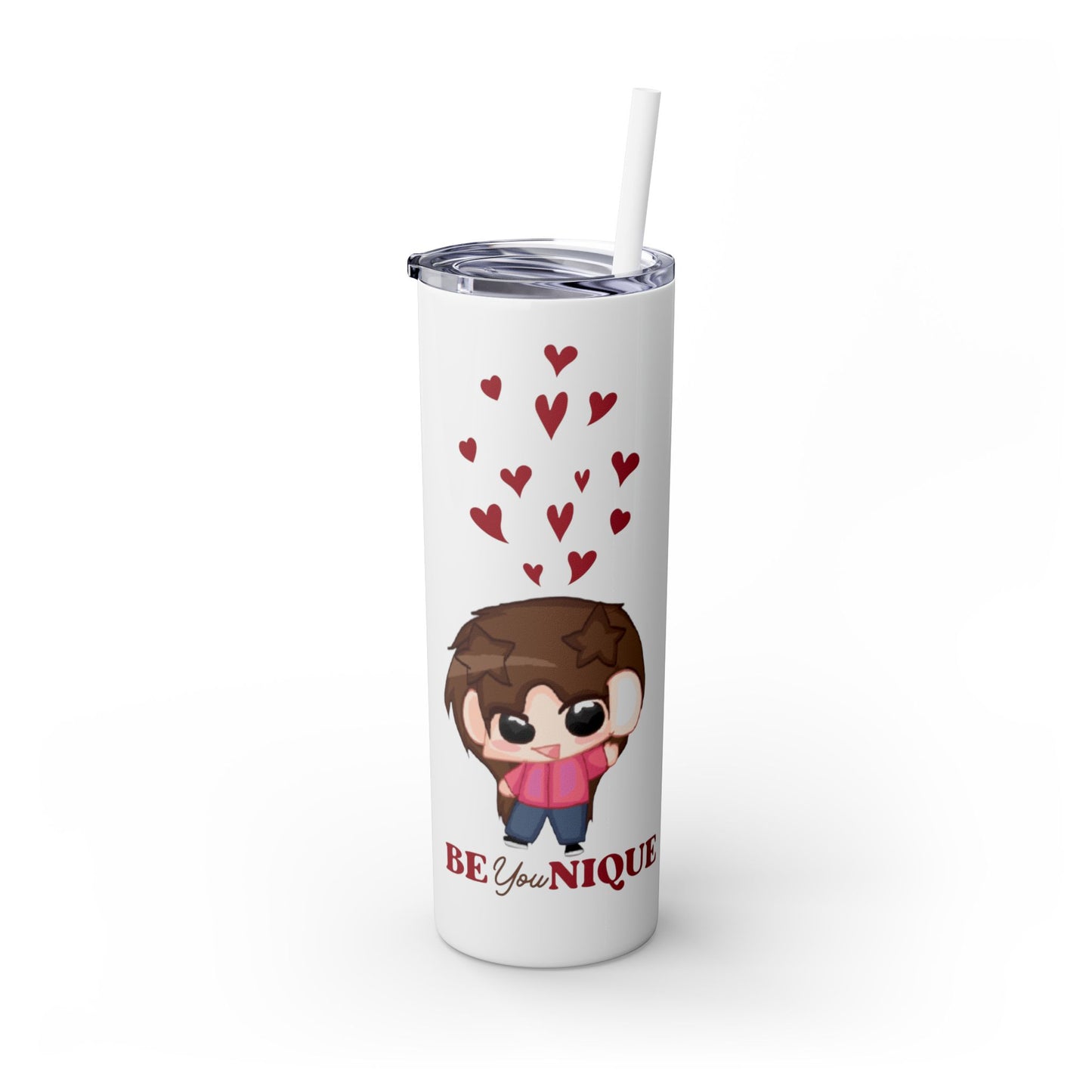 Sophie Skinny Tumbler with Straw - "Be You Nique"