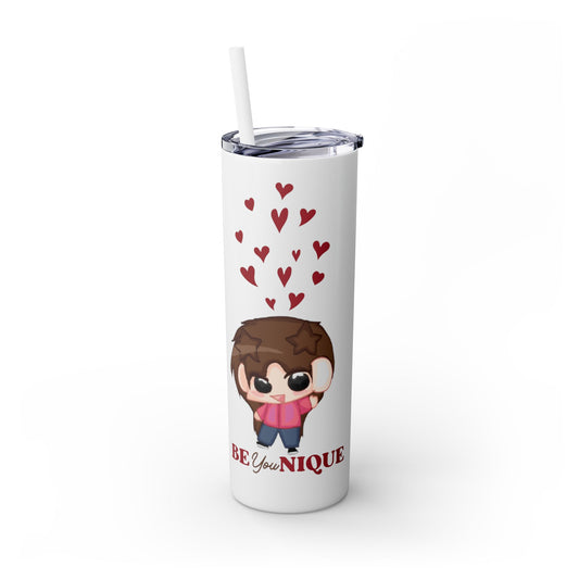 Sophie Skinny Tumbler with Straw - "Be You Nique"