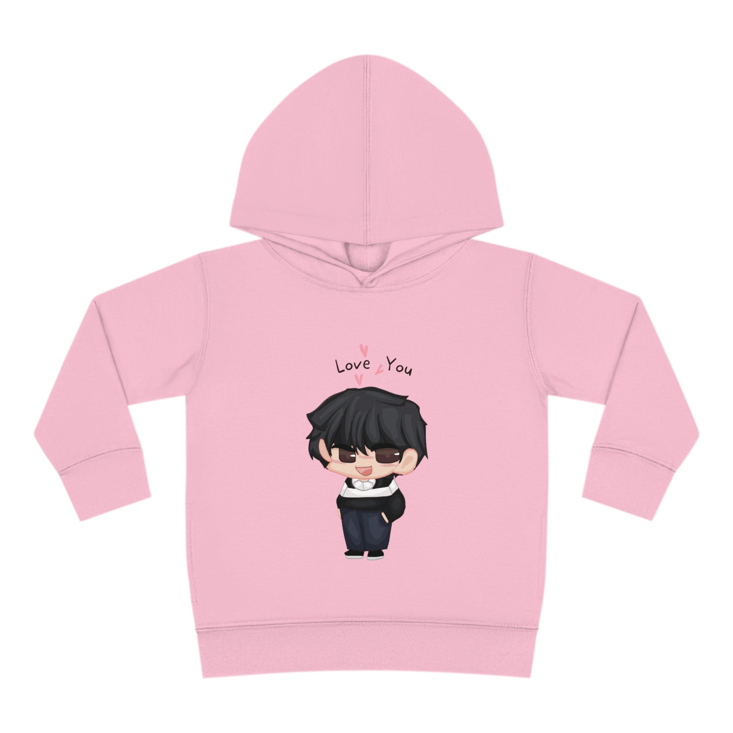 Toddler Pullover Fleece Hoodie - "Love You"