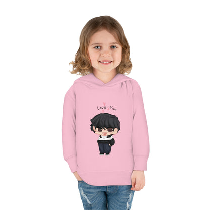 Toddler Pullover Fleece Hoodie - "Love You"